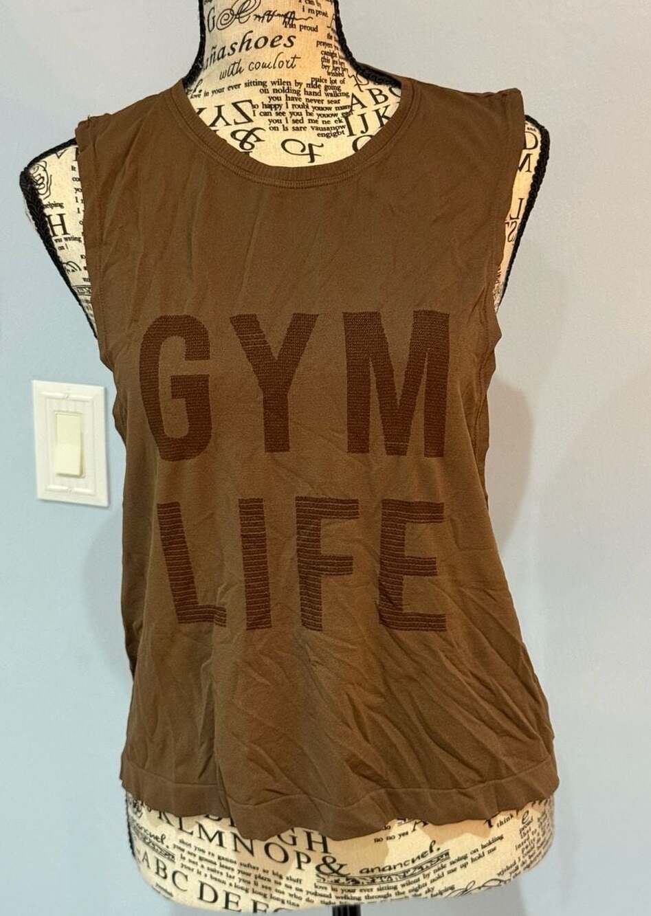 Spiritual Gangster GYM LIFE Muscle Tank Brown M/L Athleisure Yoga Workout NWOT